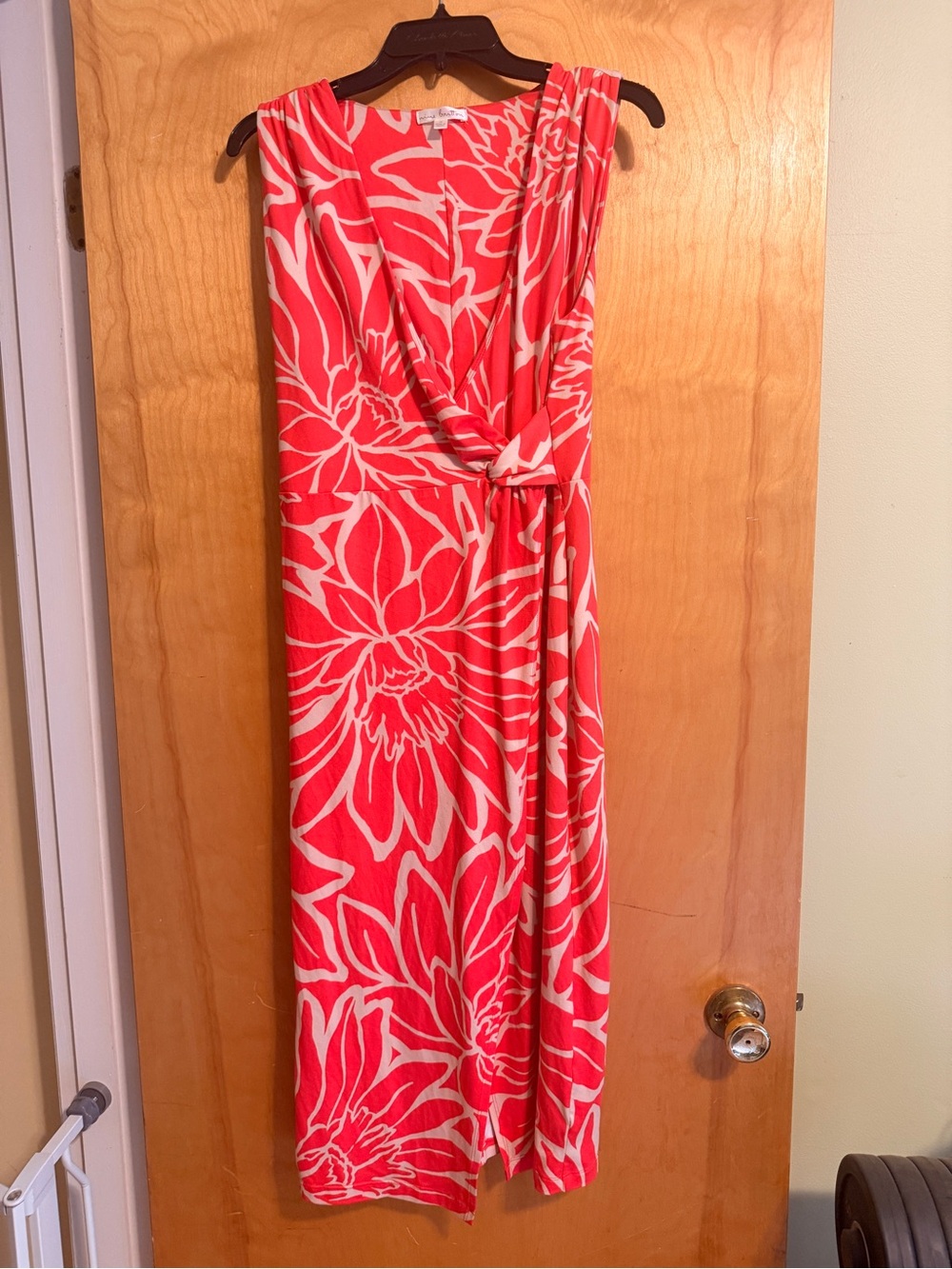 nine britton Red and Cream Bold Print Dress